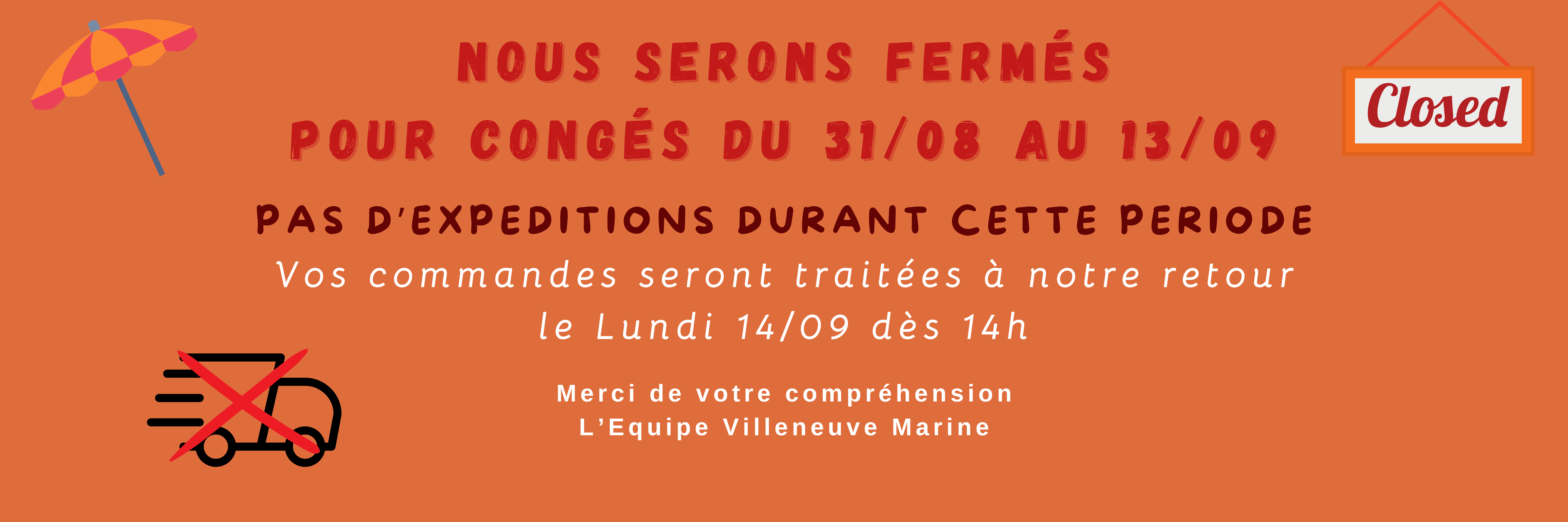 FERMETURE CONGES